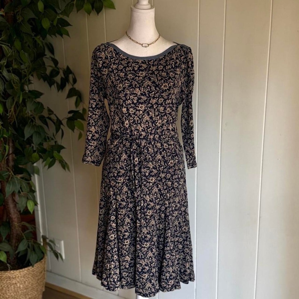 LRL  Lauren Jeans Co. A Line Floral Dress Women's Size Medium Cottagecore Y2K⁠